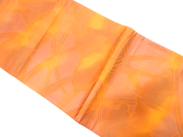 芝草に雲模様織り出し　袋帯